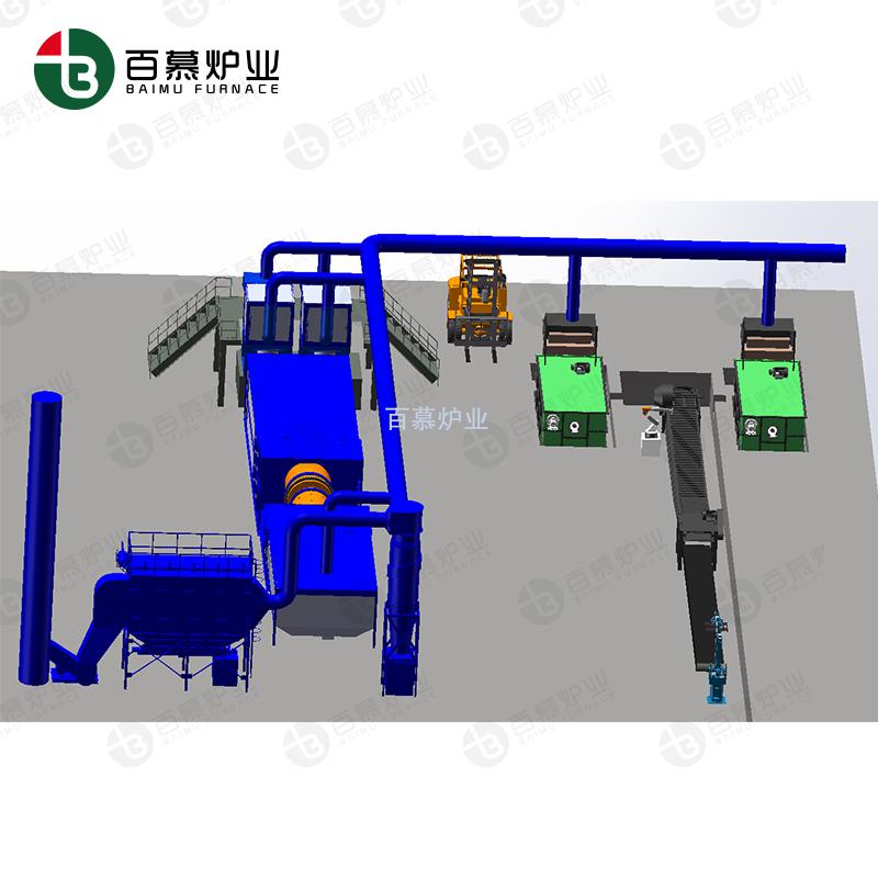 集中熔煉爐鑄錠流水線加鋁灰處理系統